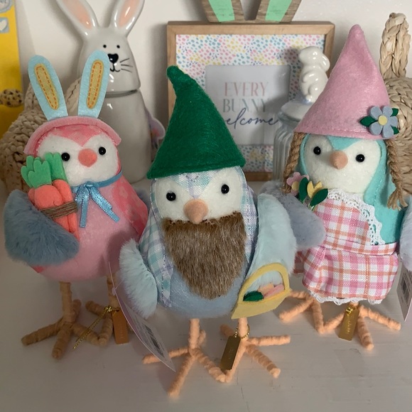 Easter Target Spritz Fabric Birds Set of Bloom, Bud & Carrot. - Picture 1 of 7